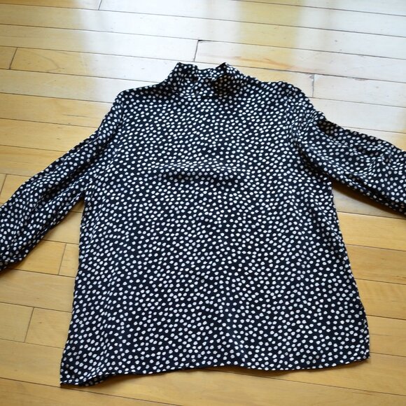 COS Womens Black Cupro Blend Blouse High Neck Back Buttoned US 14 - Picture 1 of 12